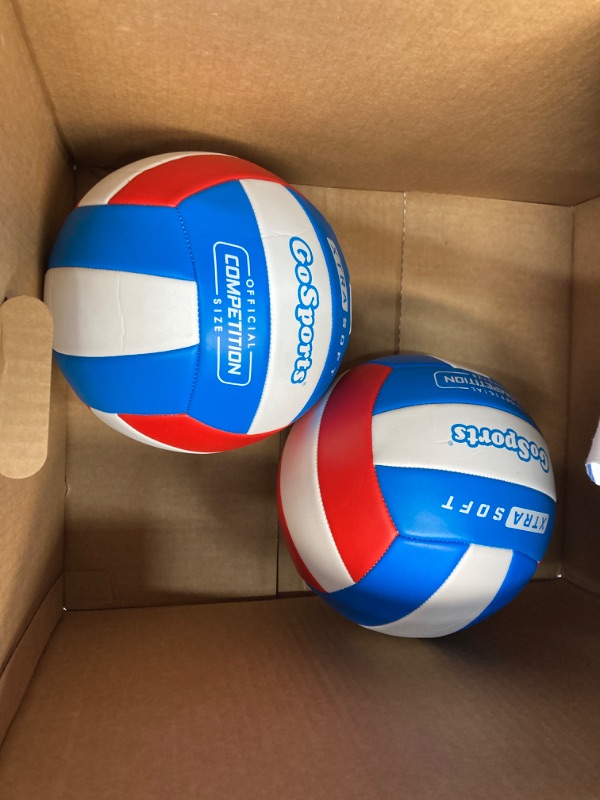 Photo 2 of ***MISSING PARTS*** GoSports Soft Touch Recreational Volleyball - Regulation Size for Indoor or Outdoor Play - Includes Ball Pump 2 pack