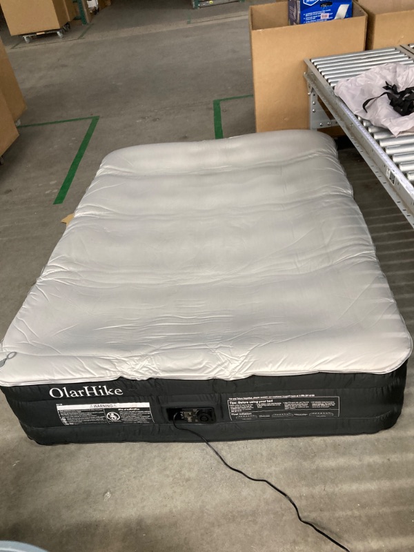 Photo 2 of ***MINOR DAMAGE*** OlarHike Queen Air Mattress with Built in Pump,Inflatable Blow Up Airbed with Storage Bag,13" High Speed Inflation Black, Camping Accessories, Travel and Guests & Indoor
