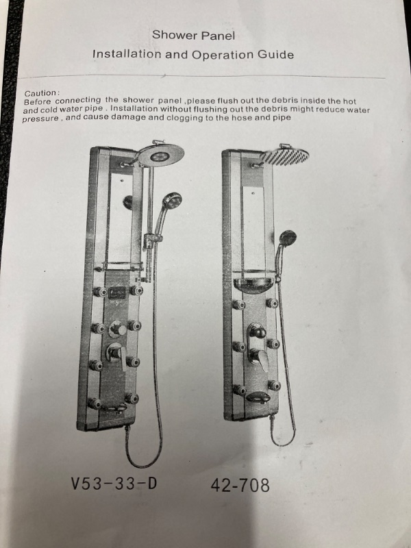 Photo 6 of ***MINOR DAMAGE*** Blue Ocean 52” Aluminum V-53-33D Shower Panel Tower with Rainfall Shower Head, 8 Mist Nozzles, and Tub Spout
