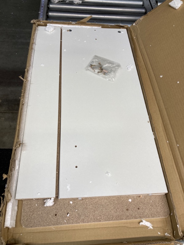 Photo 1 of ***MINOR DAMAGE*** Furinno Simplistic Study Table, White 15.4"D x 31.3"W x 29.8"H
