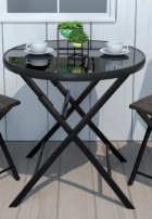 Photo 1 of **JUST TABLE** NATURAL EXPRESSIONS Folding Patio Round Table and Chairs for Garden, Backyard,Balcony, 