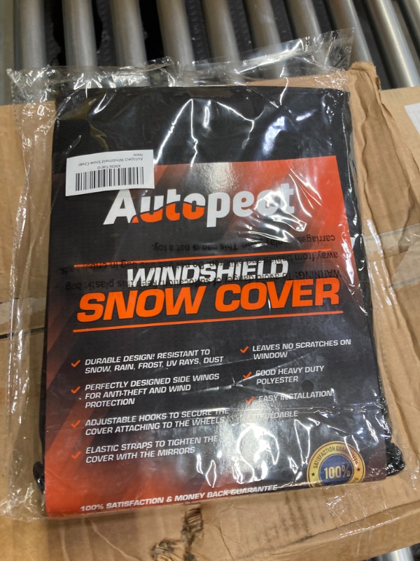 Photo 2 of Windshield Cover for Ice and Snow - Snow Cover for Car, Truck and SUV Made of All-Weather 600D Polyester with 6 Anchor Points Ends Ice Scraping and Protects Window Glass from Scratches (79” x 45”)