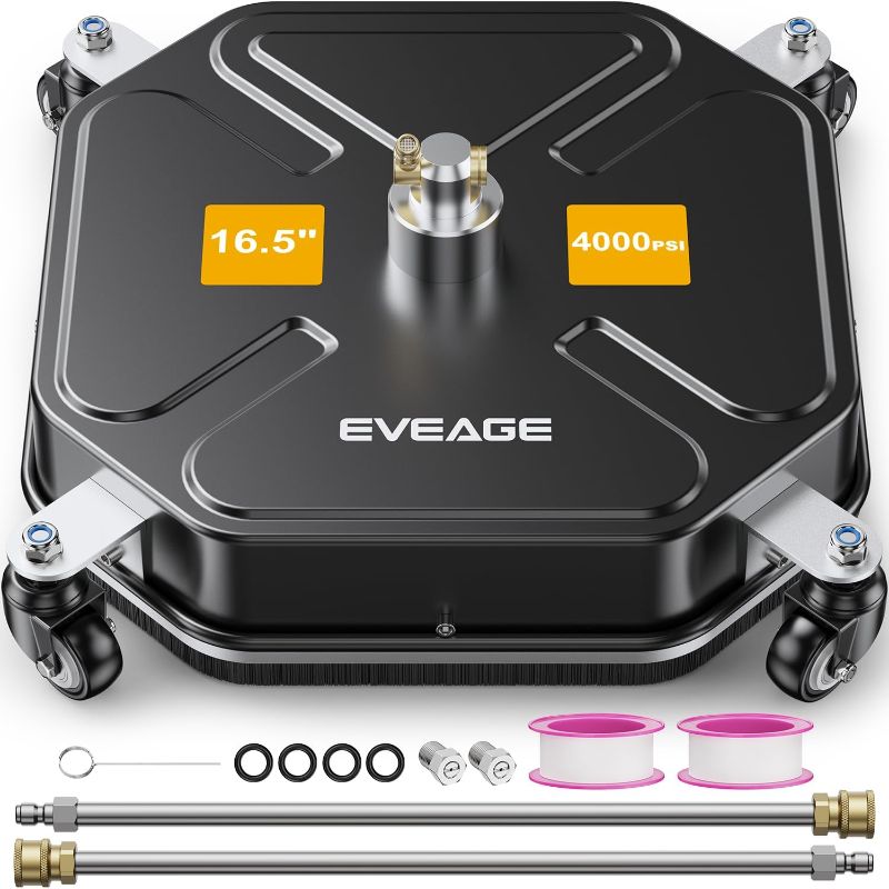 Photo 1 of 
EVEAGE 16.5" Pressure Washer Surface Cleaner - Power Washer Surface Cleaner with 4 Wheels, Four Leaf Clover Design Stainless Steel Housing Power Washer...