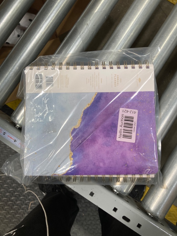 Photo 2 of 2024 Purple Annual Planner by Bright Day, Yearly Monthly Weekly Daily Spiral Bound Dated Agenda Flexible Cover Tabbed Notebook, 8.25 x 6.25 2 pack 