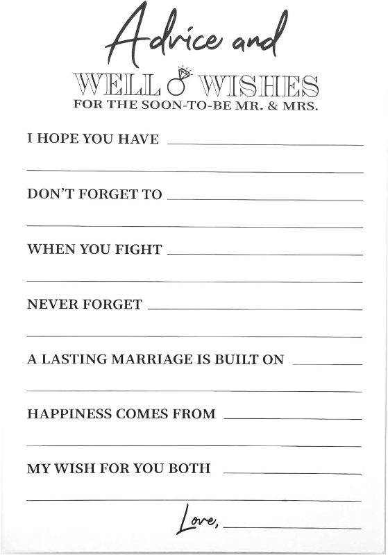 Photo 1 of  Wedding advice and well wishes cards for the soon to be Mr and Mrs Bride and Groom