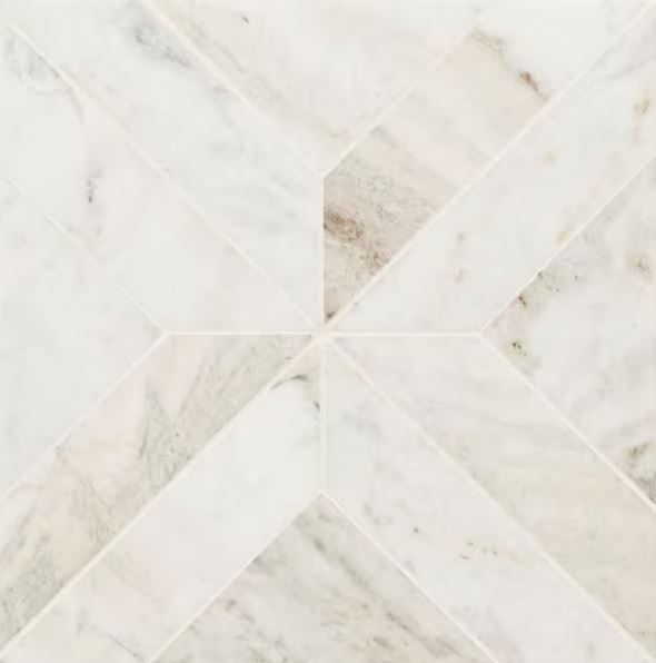 Photo 1 of Arabescato Venato White 12 in. x 12 in. x 10mm Honed Mosaic Marble Floor and Wall Tile (10 sq. ft./Case)
