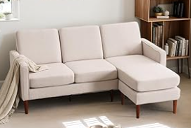 Photo 1 of Karl home Convertible Sectional Sofa 71" L Shaped Sofa Couch Modern Small Sofa with Removable Ottoman Living Room Furniture for Small Space, Green