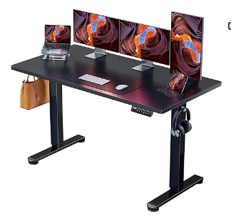 Photo 1 of ErGear Height Adjustable Electric Standing Desk, 55 x 28 Inches Sit Stand up Desk, Memory Computer Home Office Desk (Black)
