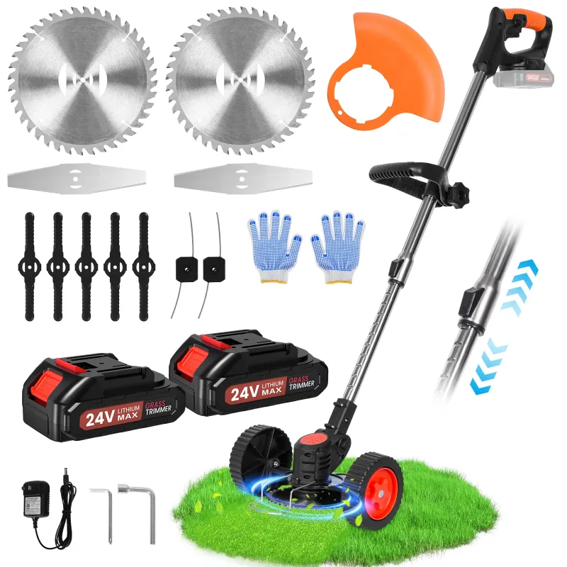 Photo 1 of ***MISSING BATTERIES*** Nexpow  Trimmer, 24V Lawn Edger for Weed Trimming, Lawn Care, and Garden Work, Orange