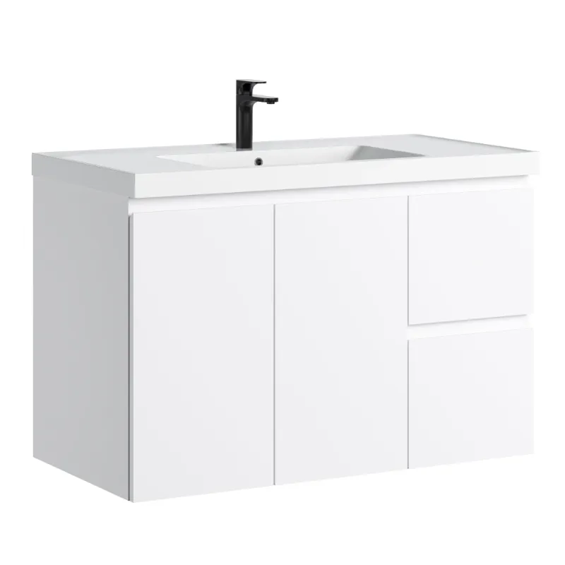 Photo 1 of ***SEE NOTES***JPND 36" Bathroom Vanity with Single Hole Sink Top, Wall Mounted Storage Cabinet Set with Two Soft Close Drawers and Doors, White 36"W x 19"D x 24"H