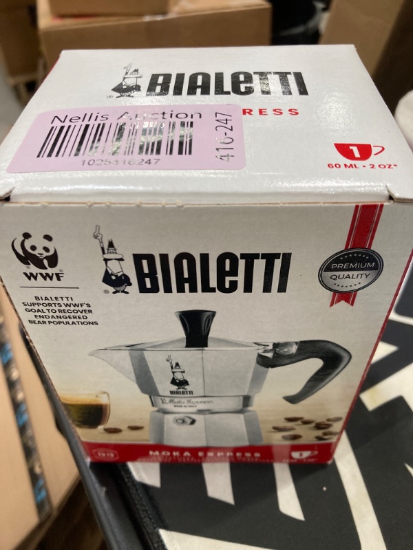 Photo 2 of Bialetti - Moka Express: Iconic Stovetop Espresso Maker, Makes Real Italian Coffee, Moka Pot 1 Cup (2 Oz - 60 Ml), Aluminium, Silver