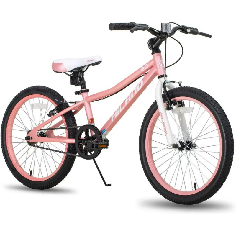 Photo 1 of Hiland 20 inch Kids Mountain Bike for Girls Boys with Dual Handbrakes Kickstand, Pink
