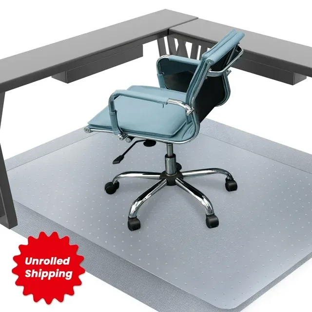 Photo 1 of HOMWOO Office Chair Mat for Carpet Floor, Computer Desk Chair Mat for Low Pile Carpet, 36" x 48" Heavy Duty Polycarbonate Clear Floor Mat for Home Office
