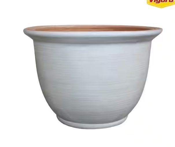 Photo 1 of 18.8 in. Giselle Large Chalk Resin Composite Planter (18.8 in. D x 12.4 in. H) With Drainage Hole
******(3 PACK)*****