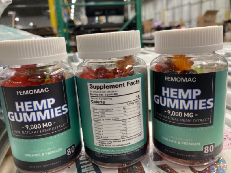 Photo 2 of ***see notes*** Expired 3/04/2024 3 Packs Hemp Gummies Extract Strengthen High Potency - Pure Hemp Oil CO2 Extract Sugar Free Made in US