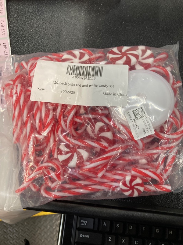 Photo 2 of 120Pcs Candy Cane Decorations Plastic Candy Cane Tree Hanging Decoration Candy Cane Ornament for Tree Decor Home Indoor Outdoor Party Favor, (Red and White)