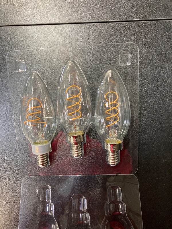 Photo 2 of 40-Watt Equivalent B11 Dimmable E12 Candelabra Fine Bendy Filament LED Vintage Edison Light Bulb Soft White (3-Pack)