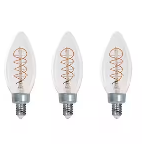 Photo 1 of 40-Watt Equivalent B11 Dimmable E12 Candelabra Fine Bendy Filament LED Vintage Edison Light Bulb Soft White (3-Pack)