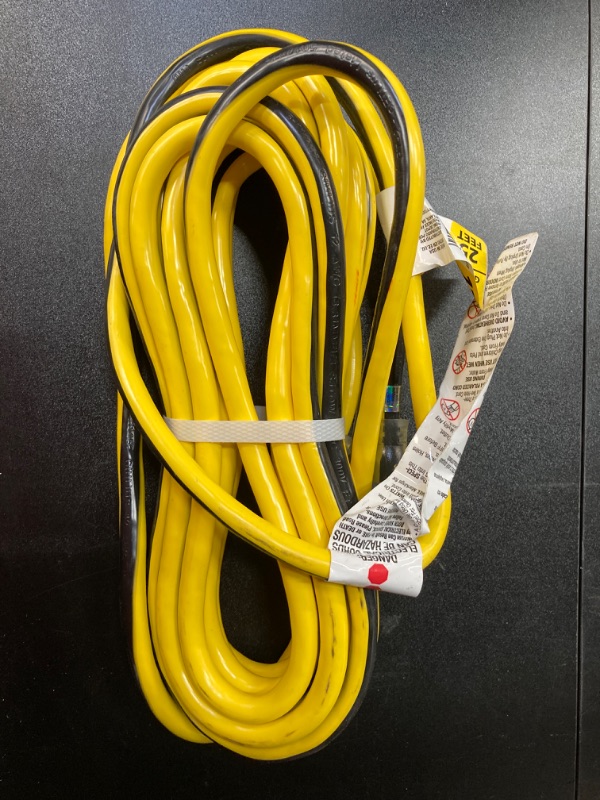 Photo 2 of VividFlex 25 ft. 12/3 Heavy Duty Indoor/Outdoor Extension Cord with Lighted End, Yellow