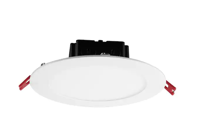 Photo 1 of 6 in. White Flush Round Wet Rated LED Integrated Recessed Lighting Kit