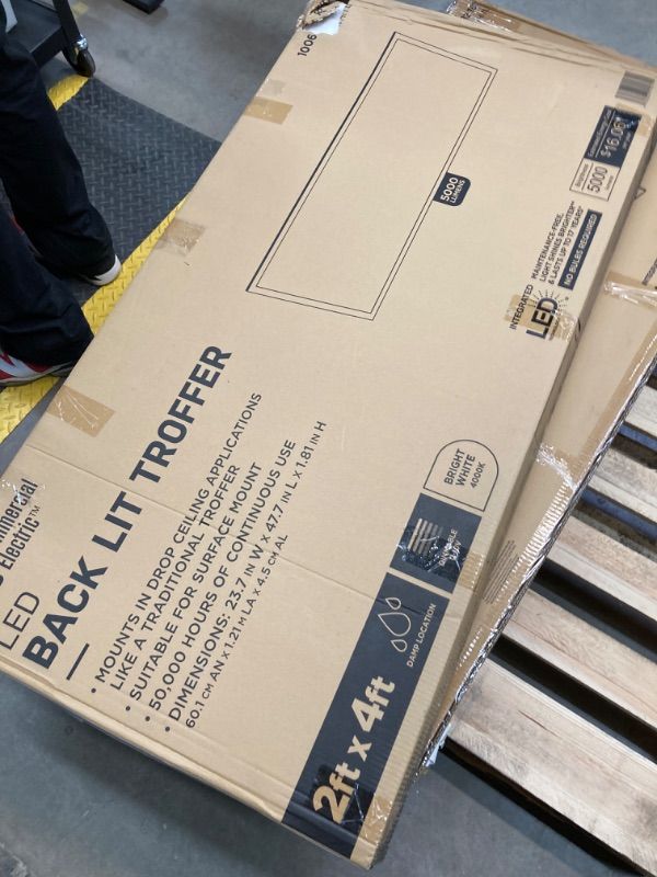 Photo 1 of 2 ft. x 4 ft. 64-Watt Equivalent 5000 Lumens Integrated LED White Panel, 4000K
