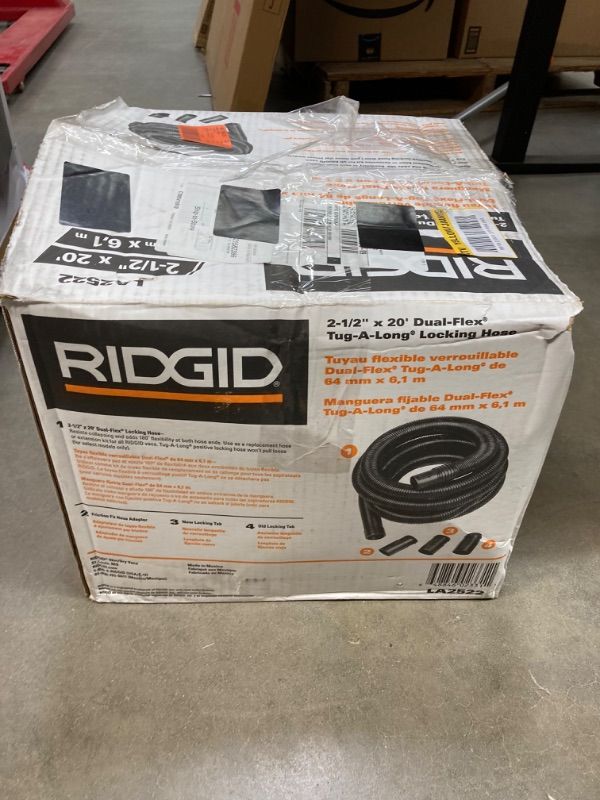 Photo 2 of 2-1/2 in. x 20 ft. Dual-Flex Tug-A-Long Locking Vacuum Hose for RIDGID Wet/Dry Shop Vacuums