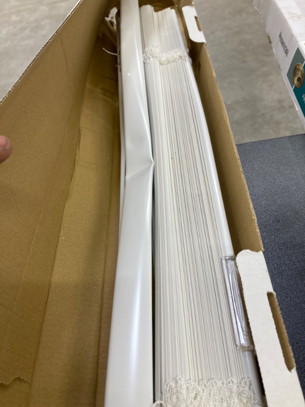 Photo 4 of Hampton Bay White Cordless Room Darkening Vinyl Mini Blinds with 1 in. Slats-72 in. W X 72 in. L (Actual Size 71.5 in. W X 72 in. L)
