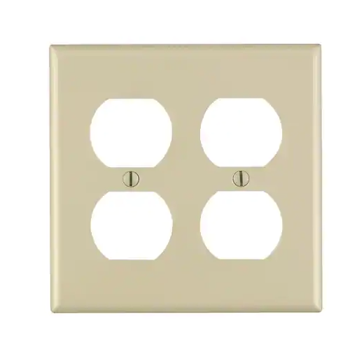 Photo 1 of 2-Gang Duplex Outlet Wall Plate, Ivory (25PC)