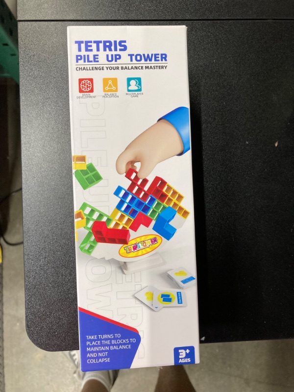 Photo 3 of Tetra Tower Game-32 PCS Tetra Tower Stacking Game,Family Board Game, Balance Stacking Block Game Great for Family, Parties, Travel, (32 PCS+22 Card)