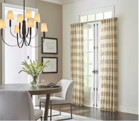 Photo 1 of allen + roth 95-in Natural Light Filtering Back Tab Single Curtain Panel (2PACK)