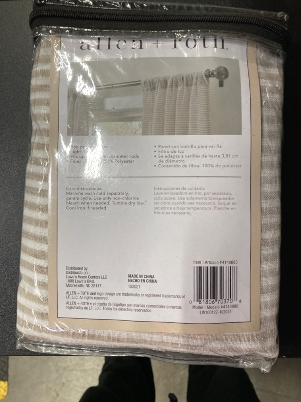 Photo 3 of allen + roth 84-in Linen Light Filtering Rod Pocket Single Curtain Panel