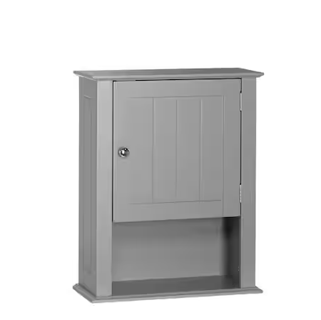 Photo 1 of Ashland 16-1/2 in. W x 20-2/5 in. H x 7 in. D Bathroom Storage Wall Cabinet in Gray