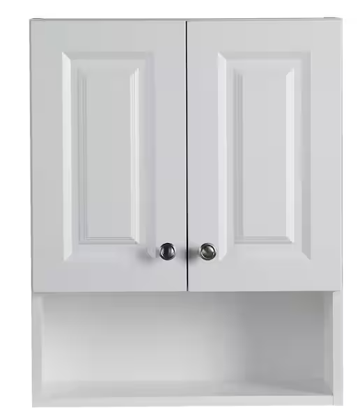 Photo 1 of Lancaster 21 in. W x 8 in. D x 26 in. H Surface-Mount Raised panel Bathroom Storage Wall Cabinet in White