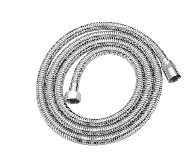 Photo 1 of 71 in. Modern Flexible Handheld Shower Hose Replacement for Bathing Toilet Cleaning Pet With Brass Fitting In Chrome