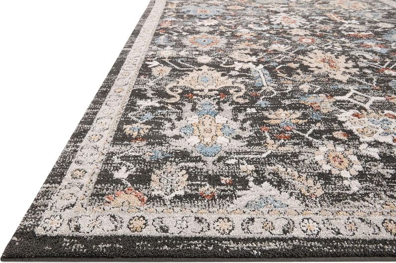 Photo 1 of Loloi II Odette Collection ODT-04 Charcoal/Multi 5'-3" x 7'-9" Area Rug