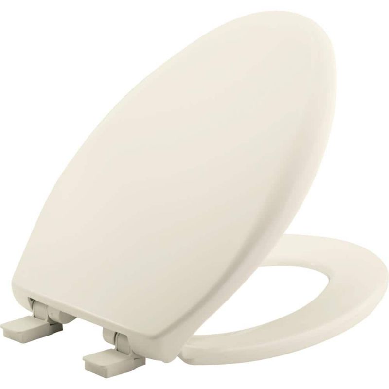 Photo 1 of BEMIS Soft Close Round Plastic Closed Front Toilet Seat in Biscuit Removes for Easy Cleaning and Never Loosens