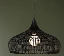 Photo 1 of allen + roth Reece Black Traditional Bell Hanging Pendant Light