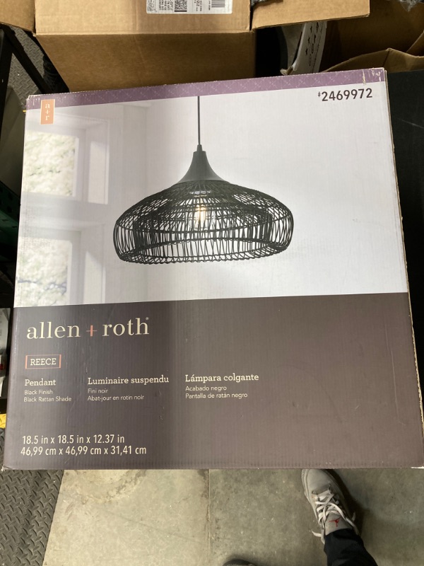 Photo 3 of allen + roth Reece Black Traditional Bell Hanging Pendant Light