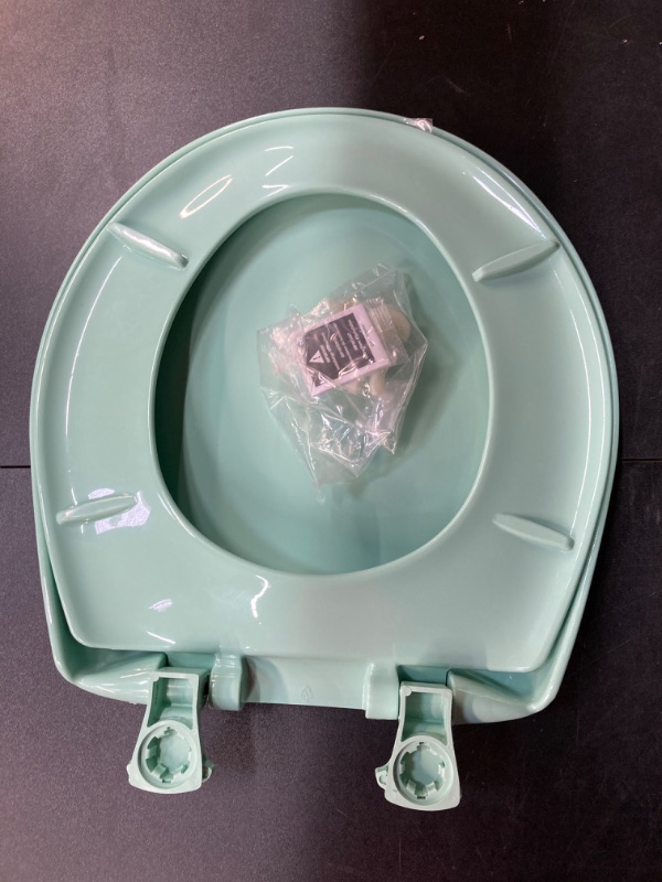 Photo 3 of Bemis 200SLOWT 165 Toilet Seat will Slow Close, Never Loosen and Easily Remove, ROUND, Plastic, Mint Green Round Mint Green