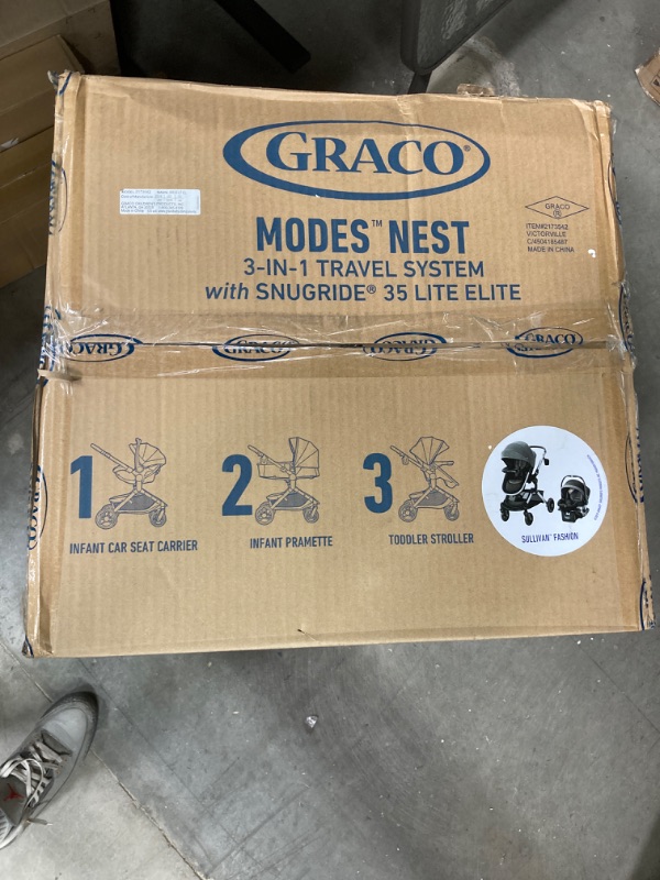 Photo 1 of Graco Modes Nest Travel System with Adjustable Reversible Seat, Pram Mode, Lightweight Aluminum Frame, and SnugRide 35 Lite Elite Infant Car Seat