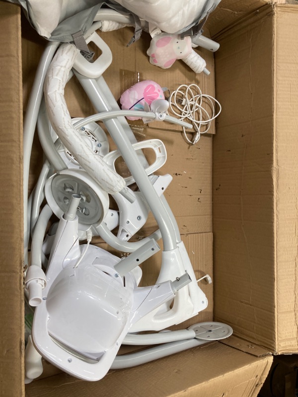 Photo 3 of Ingenuity SimpleComfort Lightweight Compact 6-Speed Multi-Direction Baby Swing, Vibrations & Nature Sounds, 0-9 Months 6-20 lbs (Pink Cassidy)