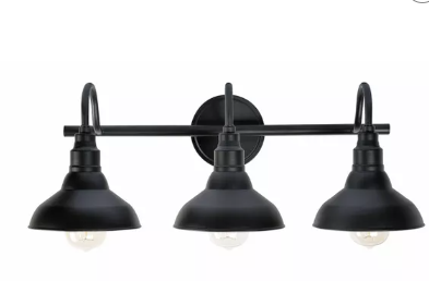 Photo 1 of 3-Light Dale Vanity Wall Lamp Black - Kenroy Home