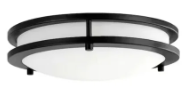 Photo 1 of HAMPTON BAY Flaxmere 12 in. Matte Black Dimmable Integrated LED Flush Mount