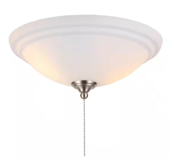 Photo 1 of Hampton Bay 2-Light White Glass Bowl Ceiling Fan LED Light Kit