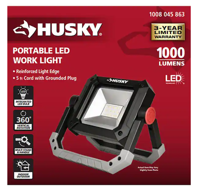 Photo 1 of Husky 1000 Lumens LED Portable Work Light