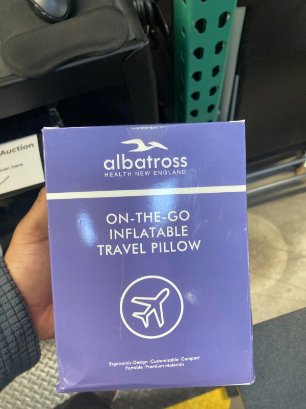 Photo 3 of Albatross Health New England Travel Pillow Great for First and Business Class, All-Round Support to Head/Neck/Chin, Inflatable Travel Neck Pillow for Airplane, Train.