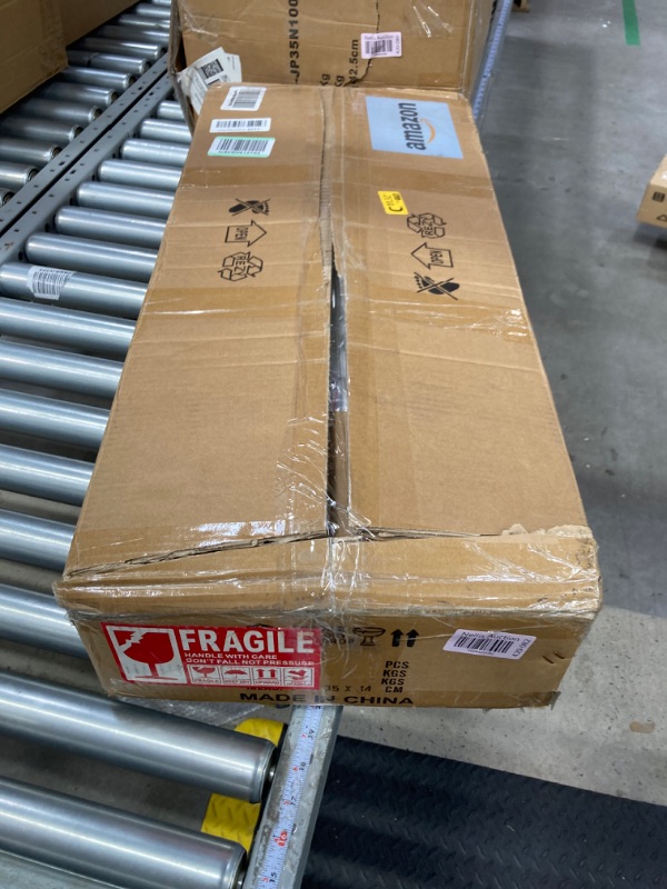 Photo 1 of Crystal Chandelier, Modern Flush Mount Rectangular Light Fixture, Wave Raindrop Entryway Pendant, Staircase Chandelier for High Ceilings, Dining Room, Living Room, Kitchen Island, Bedroom (8 Light) L31.5"x W11.8"x H35.4"