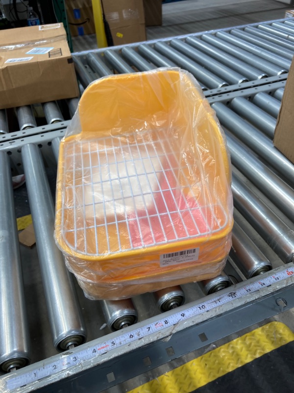 Photo 1 of 2pcs Rabbit ter Box Trainer Bunny Corner Toilet Rat Litter Pan for Cage with Scoop & Disposable Liner for Bunny Guinea Pig Ferret Chinchilla. (Yellow