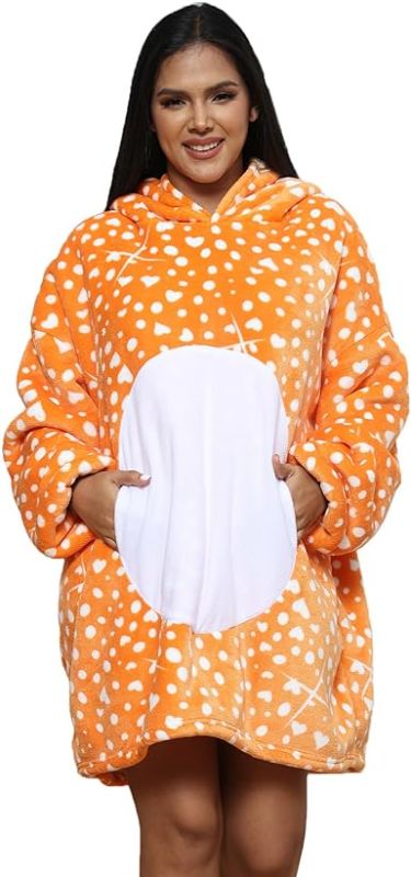 Photo 1 of Wearable Blanket Hoodie for Adult Women Girls Oversized Hooded Blanket