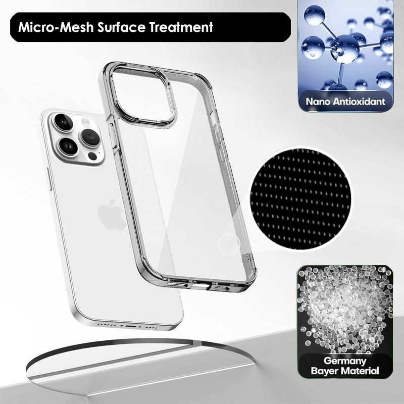 Photo 2 of  iPhone 13 Pro Max Case, Compatible with iPhone 13 Pro Max Case MagSafe, Drop-Proof Protective, Translucent Case + iPhone 13 Pro Max Screen Protector +Camera Lens Protector (Black)